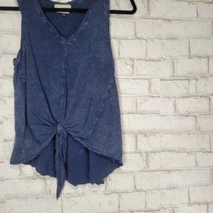 Universal Thread tie front distressed tank
